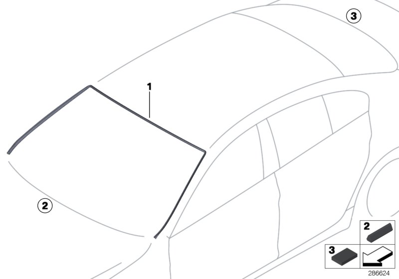 Остекление, дополнительные элементы для BMW F13 650i N63 (схема запчастей)