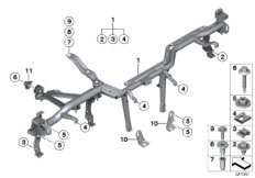 опора панели приборов для BMW F21 M135iX N55 (схема запасных частей)