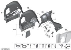 Обшивка багажного отделения Бок для BMW R60 Cooper SD N47N (схема запасных частей)