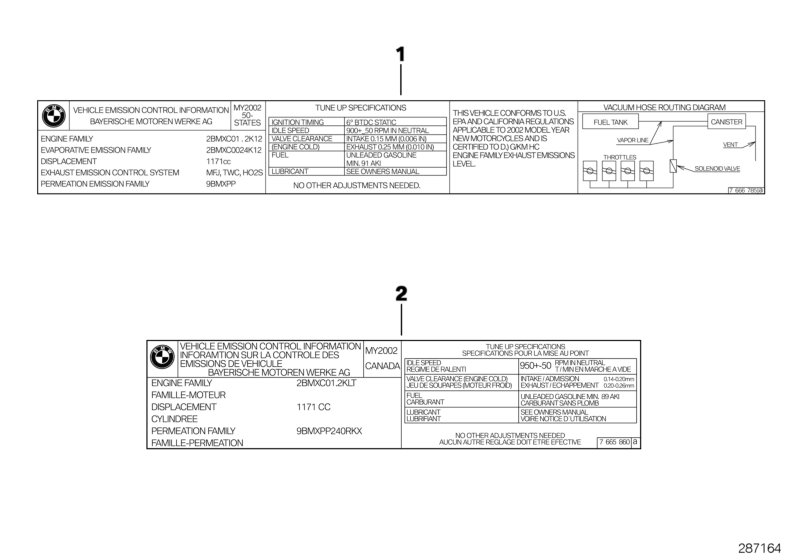 Шильдик "Abgasvorschrift" для BMW 89V3 K 1200 RS 97 (0544,0554) 0 (схема запчастей)