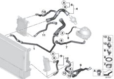 Шланги системы охлаждения для BMW F33 428i N26 (схема запасных частей)
