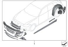 К-т доосн.аэродинамическим к-том в M-ст. для BMW F20 116d ed N47N (схема запасных частей)