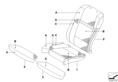 Инд.обивка сид.пов.комфорт.климат-кожа для BMW E70 X5 3.0d M57N2 (схема запасных частей)