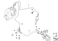 Трубопровод тормозного привода c ABS Зд для BMW R134 G 650 GS Sertão (0136, 0146) 0 (схема запасных частей)