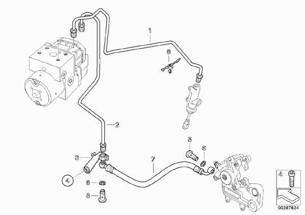 Трубопровод тормозного привода c ABS Зд для BMW R134 G 650 GS Sertão (0136, 0146) 0 (схема запчастей)