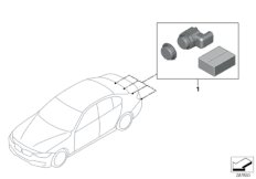 Комплект дооснащения PDC Зд для BMW F33 420i N20 (схема запасных частей)