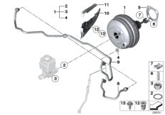 Вакуумный усилитель тормозов для BMW F15 X5 M50dX N57X (схема запасных частей)