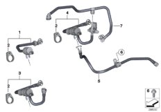 Клапан вентиляции топливного бака для BMW F20N M135i N55 (схема запасных частей)
