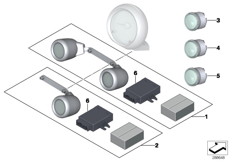 Комплект дооснащения дополнит.приборов для MINI R55N One N16 (схема запчастей)