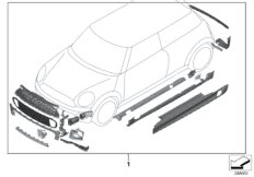 К-т доосн.аэродин.к-том JCW (с 03/2012) для BMW R55N Cooper D 2.0 N47N (схема запасных частей)