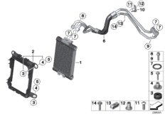 Маслян.радиатор/трубопр.масл.радиатора для BMW F34 335i N55 (схема запасных частей)