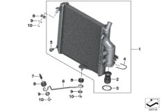 Радиатор охлаждающей жидкости для MOTO K18 C 600 Sport (0131, 0132) 0 (схема запасных частей)