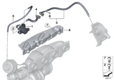 Вакуумная сист.управл.турбонагнетателем для BMW F10 528iX N20 (схема запасных частей)