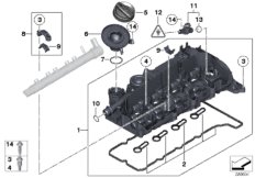 Крышка головки блока цилиндров для BMW F30 318dX N47N (схема запасных частей)