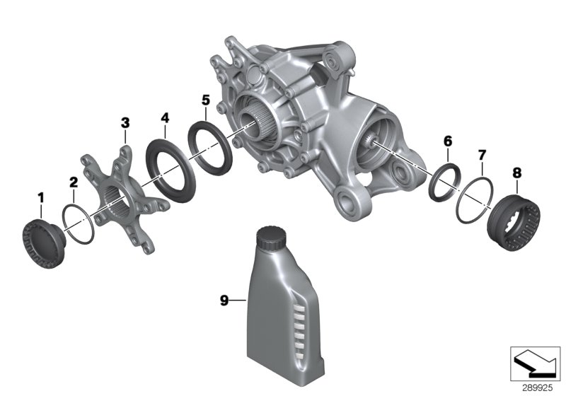Детали углового редуктора для BMW K48 K 1600 GT 17 (0F01, 0F11) 0 (схема запчастей)