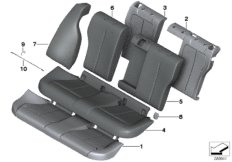 Набивка и обивка базового сиденья Зд для BMW F31N 335dX N57Z (схема запасных частей)