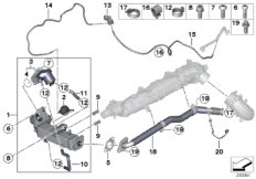 Система нейтрализации ОГ, охлаждение для BMW F10 M550dX N57X (схема запасных частей)