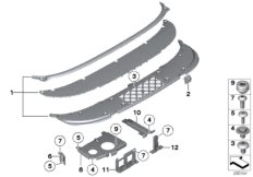 Декоративная решетка Зд для BMW RR2 Drophead N73 (схема запасных частей)