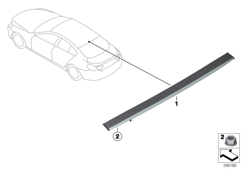 Третий фонарь стоп-сигнала для BMW F06N 640dX N57Z (схема запчастей)