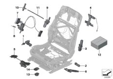Сиденье Пд, э/оборудование и приводы для BMW F02 730Li N52N (схема запасных частей)