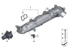 Система впуска AGR с упр.заслонками для BMW F15 X5 M50dX N57X (схема запасных частей)
