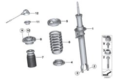 Стойка амортизатора Пд EDC/доп.элементы для BMW F13N M6 S63N (схема запасных частей)