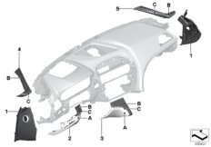 Панель приборов Individual,доп.элементы для BMW F12 640dX N57Z (схема запасных частей)