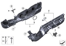 Система впуска для BMW F12N 650iX 4.0 N63N (схема запасных частей)