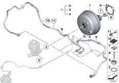 Вакуумный усилитель тормозов для BMW F01N 760i N74 (схема запасных частей)
