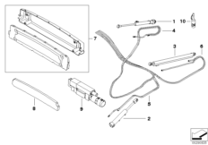 Гидравлический узел складного верха для BMW E64N 630i N52N (схема запасных частей)