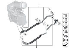 Трубопровод радиатора охл.масла КПП для BMW F11 M550dX N57X (схема запасных частей)