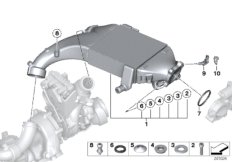 Охладитель наддувочного воздуха для BMW F11 M550dX N57X (схема запасных частей)
