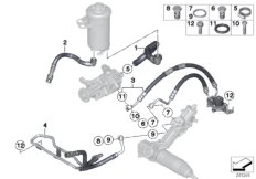Маслопроводы гидроусилителя рул.управл. для BMW E71 X6 M50dX N57X (схема запасных частей)