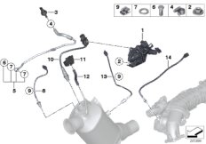 Датчики саж. фильтра/дополн.элементы для BMW F20 125d N47S1 (схема запасных частей)