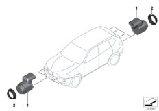 Ультразвуковой датчик для BMW E83 X3 2.5i M54 (схема запасных частей)