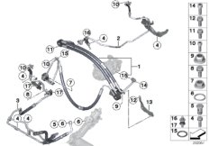 Трубопр.гидроус.рул.упр./Adaptive Drive для BMW E70N X5 M50dX N57X (схема запасных частей)