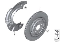 Тормозной диск заднего колеса с отв. для BMW F10 M5 S63N (схема запасных частей)