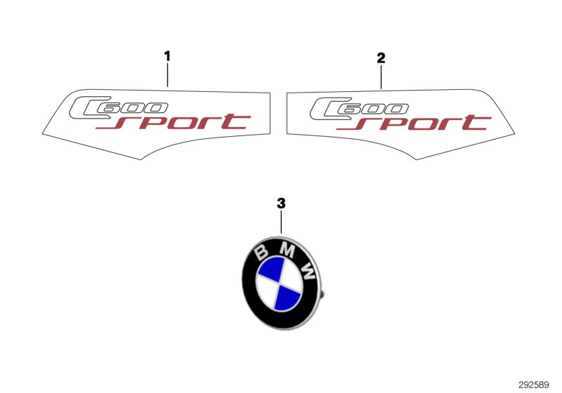 Наклейка для BMW K18 C 600 Sport (0131, 0132) 0 (схема запчастей)