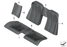 Кожаная обивка Зд сиденья Individual для BMW F12 M6 S63N (схема запасных частей)