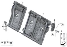 Каркас подушки базового сиденья Зд для BMW F31 320d N47N (схема запасных частей)