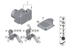 Гидроагрегат DSC/ЭБУ/кронштейн для BMW F31 320iX N20 (схема запасных частей)