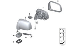 наружное зеркало заднего вида для BMW RR3N Coupé N73 (схема запасных частей)