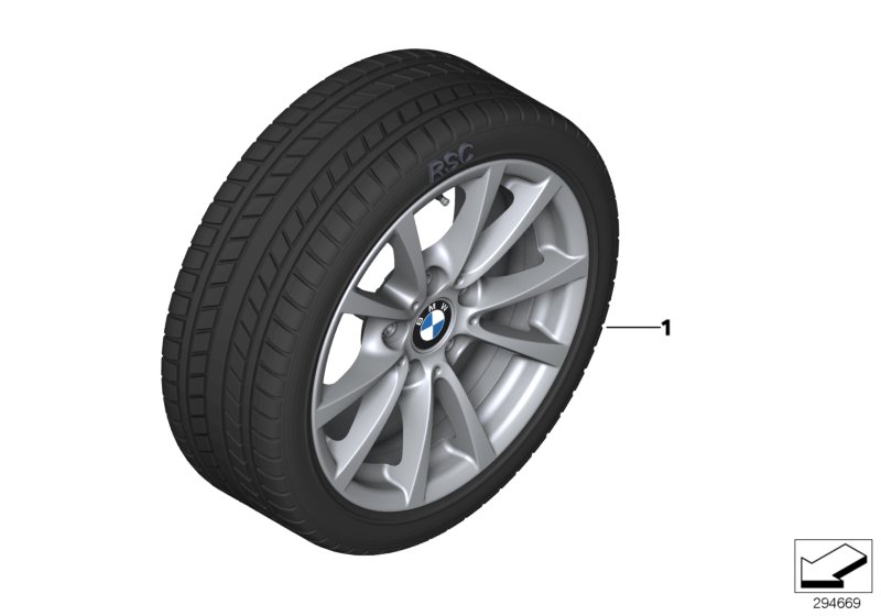Spike/SC колесо в сб.зим. диз. 390-16" для BMW F30N 320i B48 (схема запчастей)