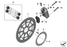 Тормозной механизм переднего колеса для MOTO K42 HP4 (0D01, 0D11) 0 (схема запасных частей)