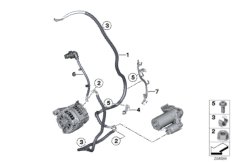 Провод батареи/провод стартера для BMW E70 X5 M S63 (схема запасных частей)