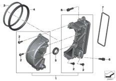 Кожух шестерни кач.рычага Зд колеса для BMW K19 C 650 GT 16 (0C05, 0C15) 0 (схема запасных частей)