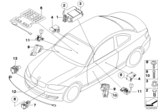 Электрические детали НПБ для BMW E87 120i N46 (схема запасных частей)