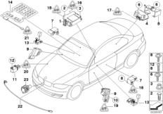 Электрические детали НПБ для BMW E88 123d N47S (схема запасных частей)