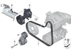 Ременный привод водяной помпы/генератора для BMW F20N 120i N13 (схема запасных частей)