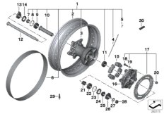 Колесо со спицами Зд для BMW K72 F 800 GS 13 (0B02, 0B12) 0 (схема запасных частей)